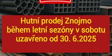 Hutní prodej Znojmo sobotní prodej